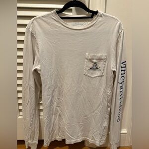 Vineyard Vines Hockey/ Mountain Cream Long Sleeve Tee
